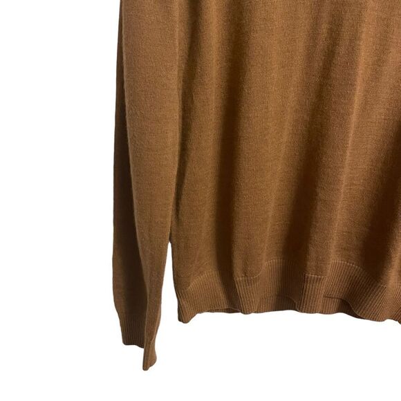 Banana Republic Extra Fine Merino Wool Brown Lightweight V Neck Sweater Size L - Picture 5 of 10